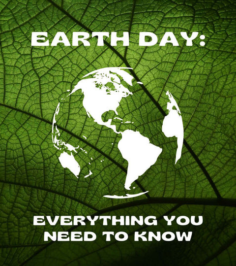Green Earth Day graphic representing Earth Day fashion impact
