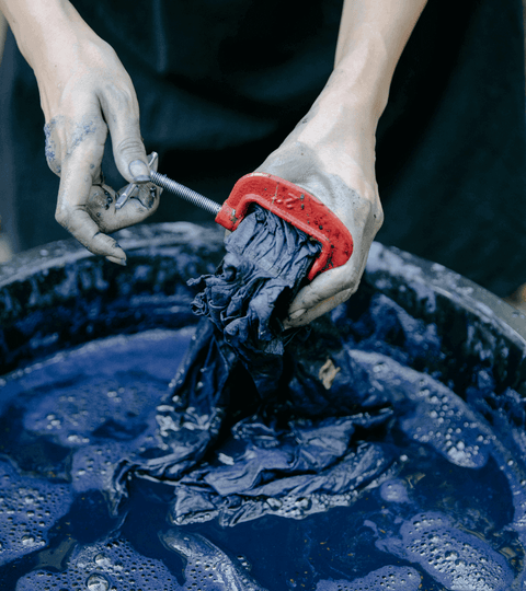 Forever Chemicals in Clothing illustrated through textile dyeing and fabric processing