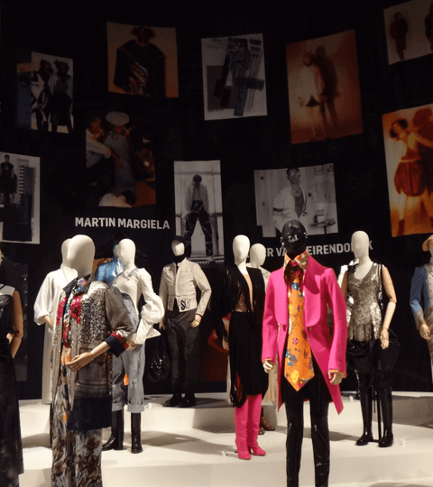 photo of a selection of mannequins at the versace show in london